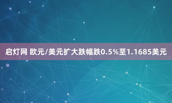 启灯网 欧元/美元扩大跌幅跌0.5%至1.1685美元