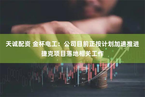 天诚配资 金杯电工：公司目前正按计划加速推进捷克项目落地相关工作