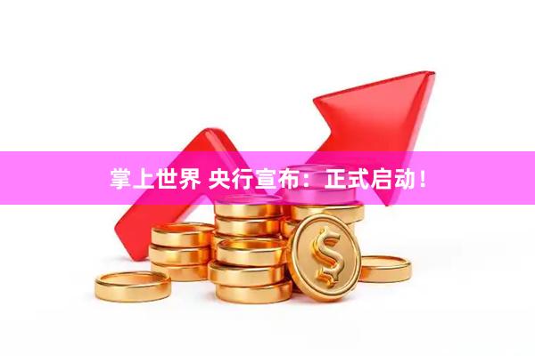 掌上世界 央行宣布：正式启动！